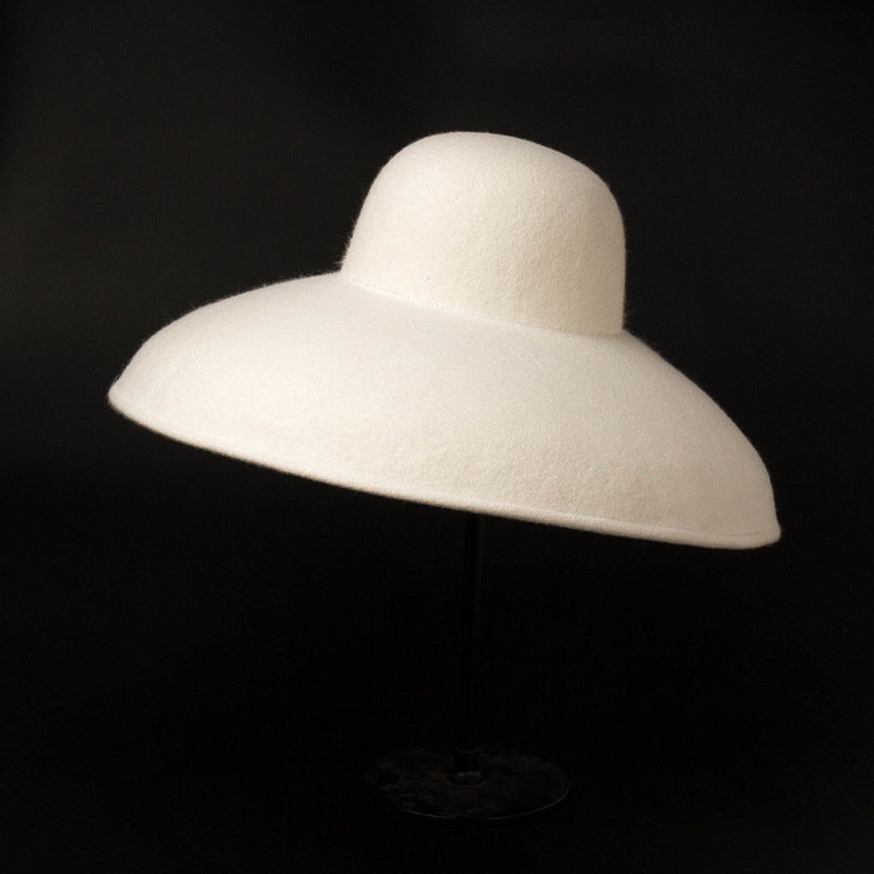 Fedora Hat Wool - Klassische Große Breite Krempe Wollfilz Hut