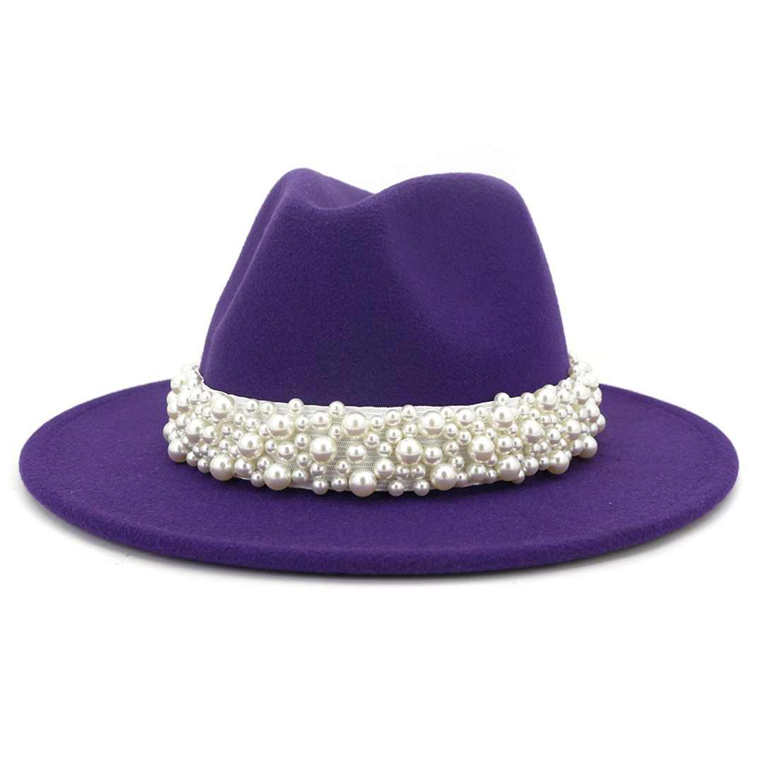Fedora Hat Wool - Fedora-Hüte für Damen, Panamahut aus Wollfilz