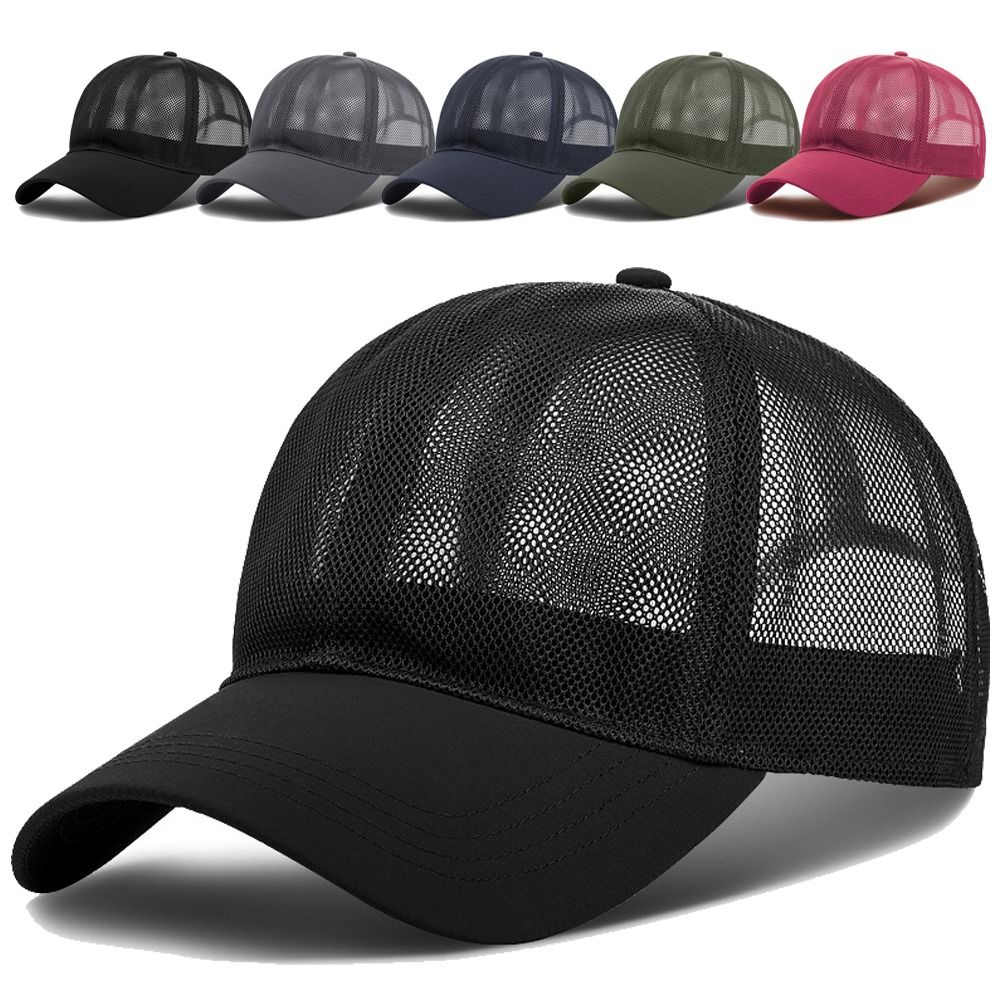 Trucker Cap Mesh - Vollnetz-Trucker-Baseballkappe, atmungsaktiv, schnelltrocknend, Outdoor-Sonnenhut, ultradünne gebogene